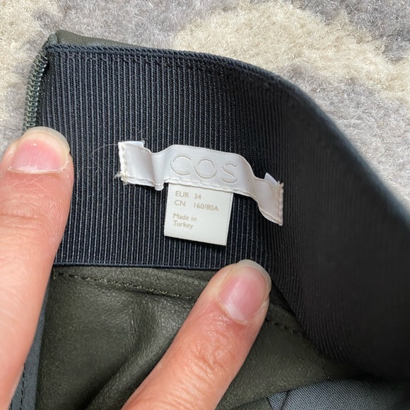 COS Dark Green Maxi Leather Skirt Size 34 - Picture 5 of 12